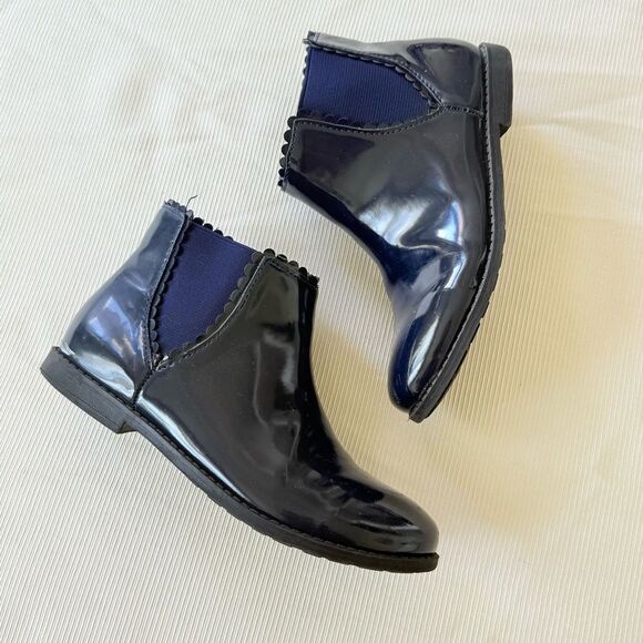 Little Girls Ankle Boots Navy Zip Comfort Shoe Size 13 - Picture 1 of 5